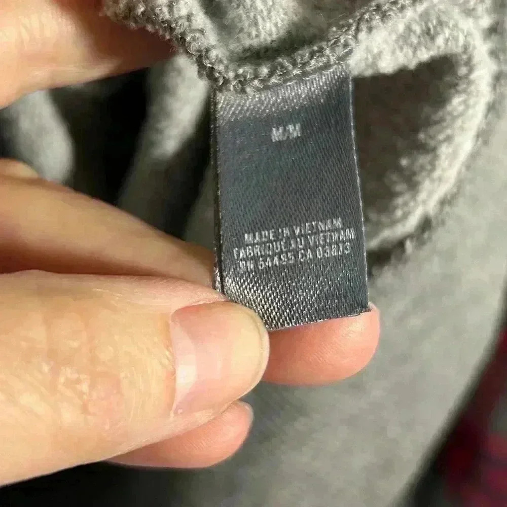 Aerie Medium Crewneck Sweatshirt with Red Plaid Sleeves. - Picture 4 of 5